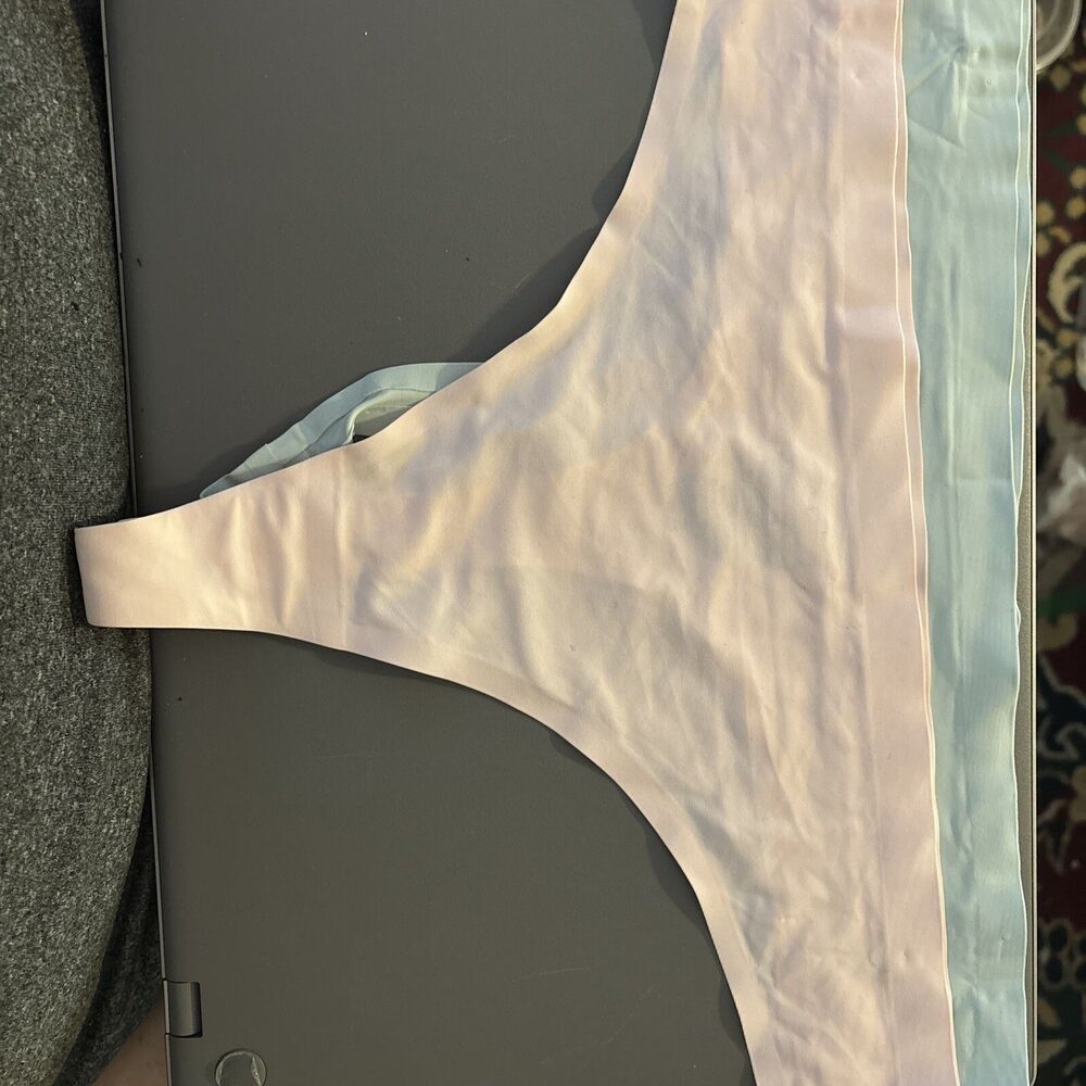 Honeydew Intimates Thong Bikini Panty Soft Pink/soft Blueish Green Large. 2 Pack